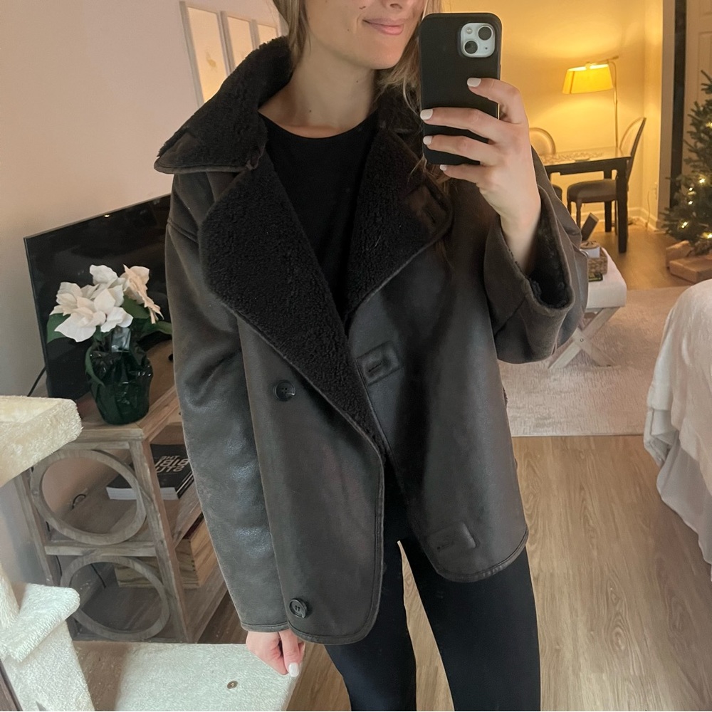 Zara Double Faced Brown Jacket, Small, Excellent Condition only worn once